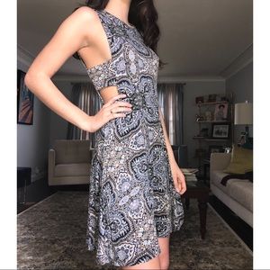 Blue Boho American Eagle Paisley Print Dress sz S